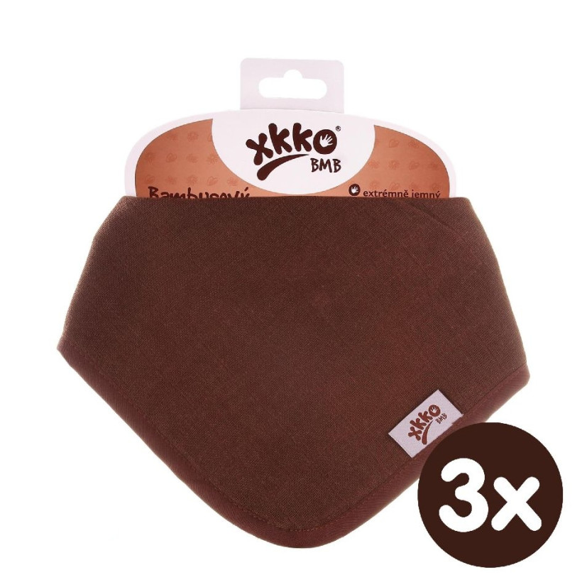 Bamboo bandana XKKO BMB - Dark Choco 3x1ps Wholesale packing