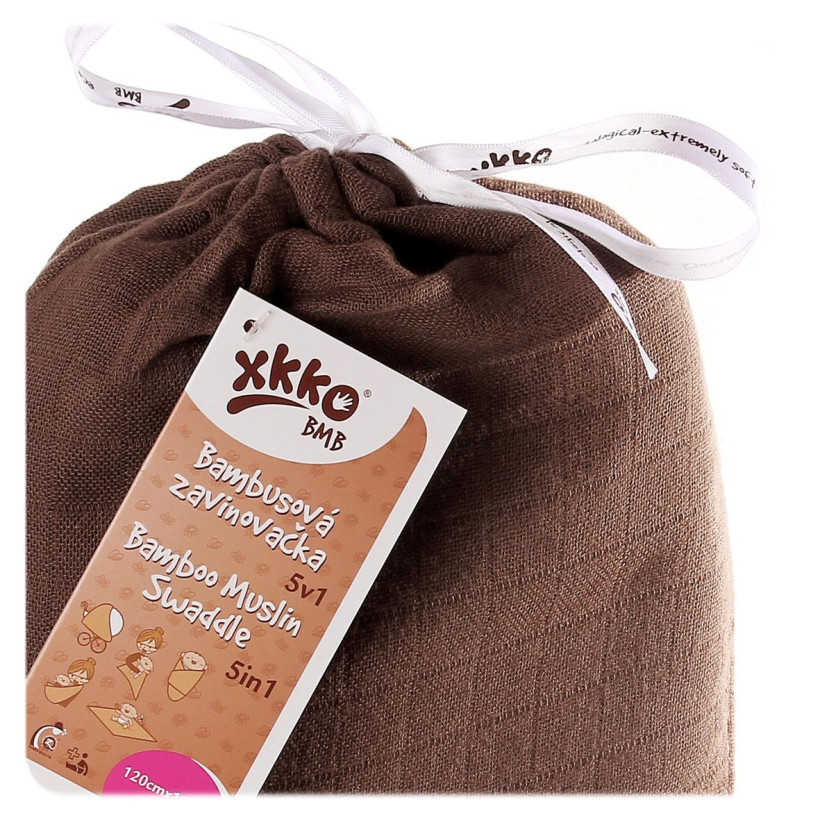 Bamboo swaddle XKKO BMB 120x120 - Dark Choco