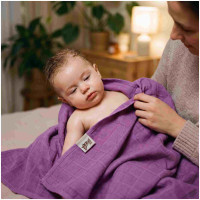Bamboo muslin towel XKKO BMB 90x100 - Lilac