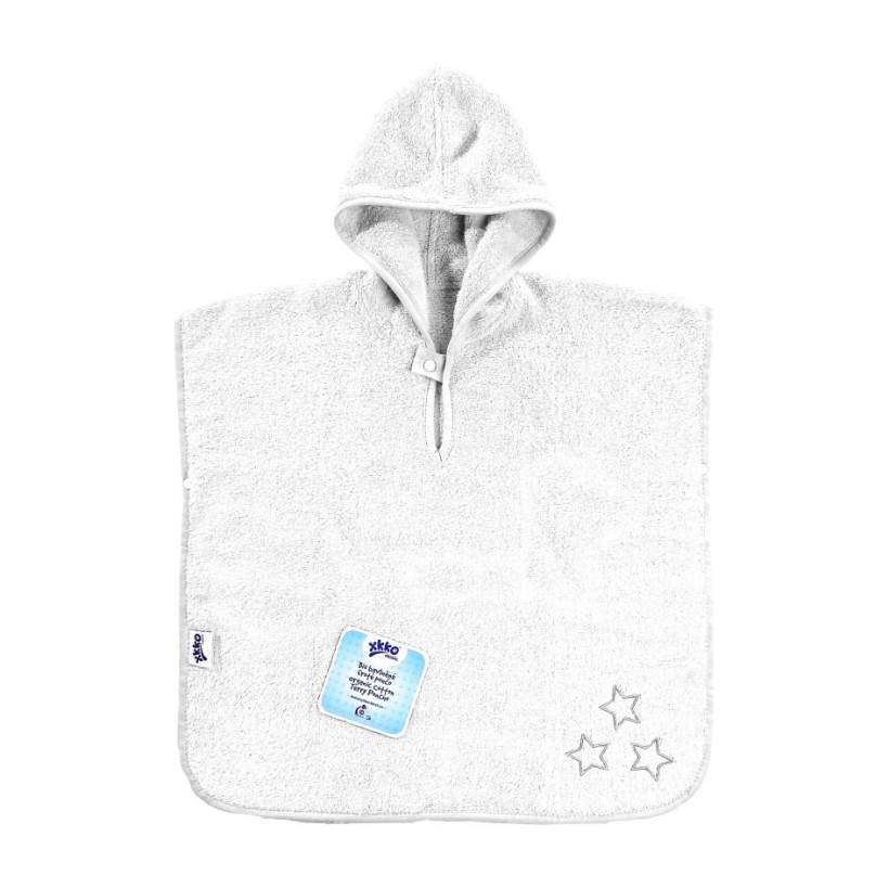 Organic cotton terry Poncho XKKO Organic - White Stars 5x1ps (Wholesale pack.)