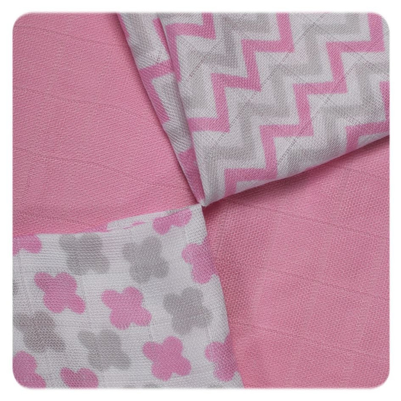 Bamboo muslins XKKO BMB 30x30 - Scandinavian Baby Pink MIX 10x9pcs (Wholesale packaging)