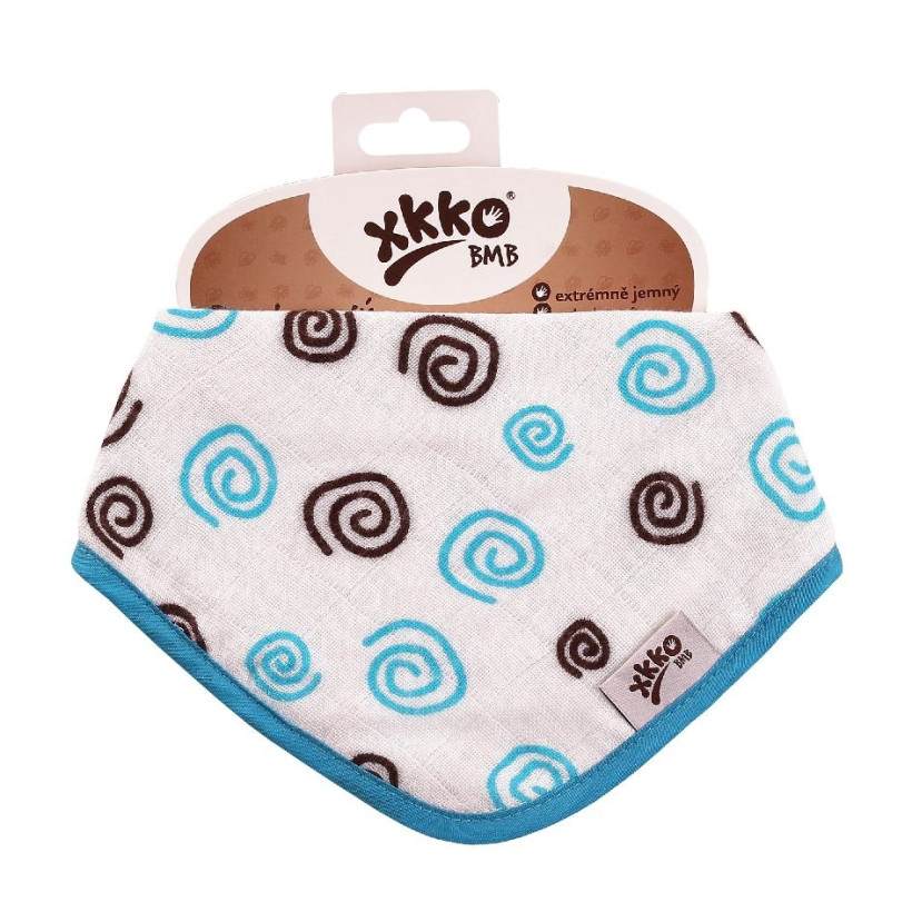 Bamboo bandana XKKO BMB - Cyan Spirals 3x1ps Wholesale packing