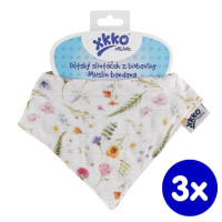 Organic Cotton Muslin Bandana XKKO Organic - Summer Meadow 3x1ps (Wholesale pack.)