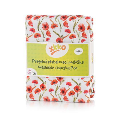 Washable Changing Pad XKKO 50x70 - Red Poppies