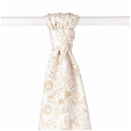 Bamboo muslin towel XKKO BMB 90x100 - Safari W/Honey Mustard