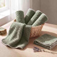 Organic cotton terry wipes XKKO Organic 21x21 - Granite Green