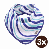 Bamboo bandana XKKO BMB - Ocean Blue Waves 3x1ps Wholesale packing