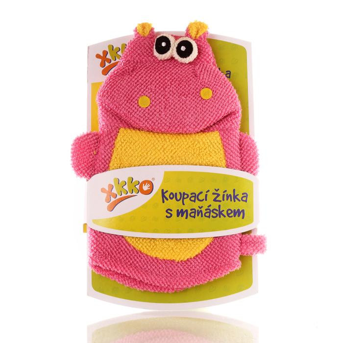 XKKO Polyester Bath Glove - Hippo 12x1ps (Wholesale pack.)