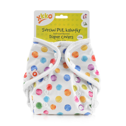 XKKO Diaper Cover One Size - Watercolour Polka Dots