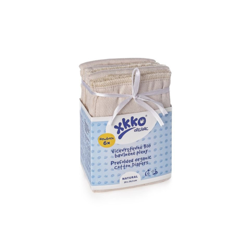 Prefolded Diapers XKKO Organic - Newborn Natural