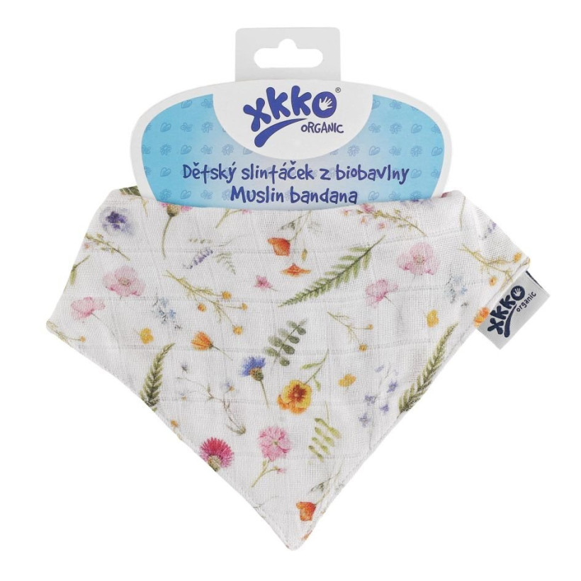 Organic Cotton Muslin Bandana XKKO Organic - Summer Meadow