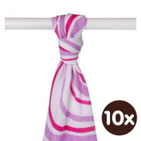 Bamboo muslin towel XKKO BMB 90x100 - Lilac Waves 10x1pcs (Wholesale packaging)