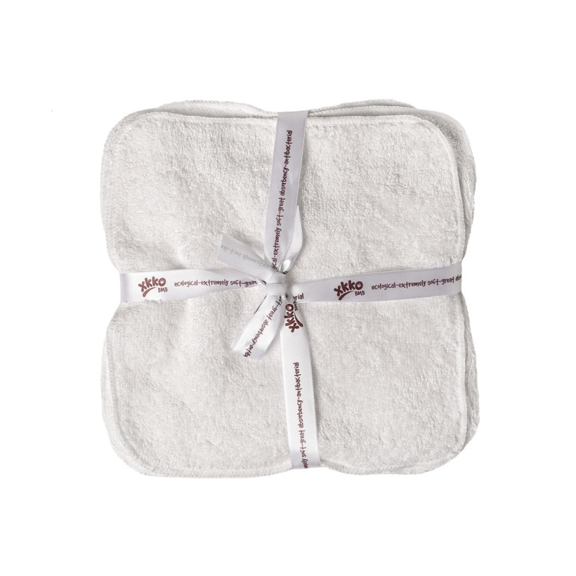 Bamboo washcloths XKKO BMB 21x21 - Natural 5x5ps (Wholesale pack.)