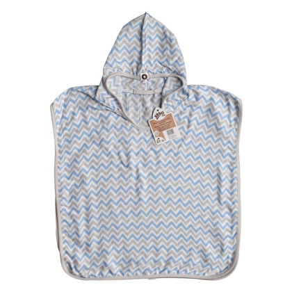 Bamboo Muslin Poncho XKKO BMB - Chevron Baby Blue