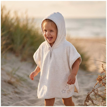 Organic cotton terry Poncho XKKO Organic - White Stars