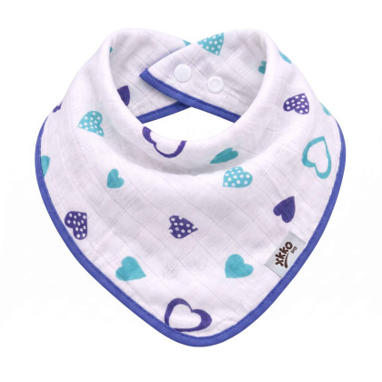 Bamboo bandana XKKO BMB - Ocean Blue Hearts
