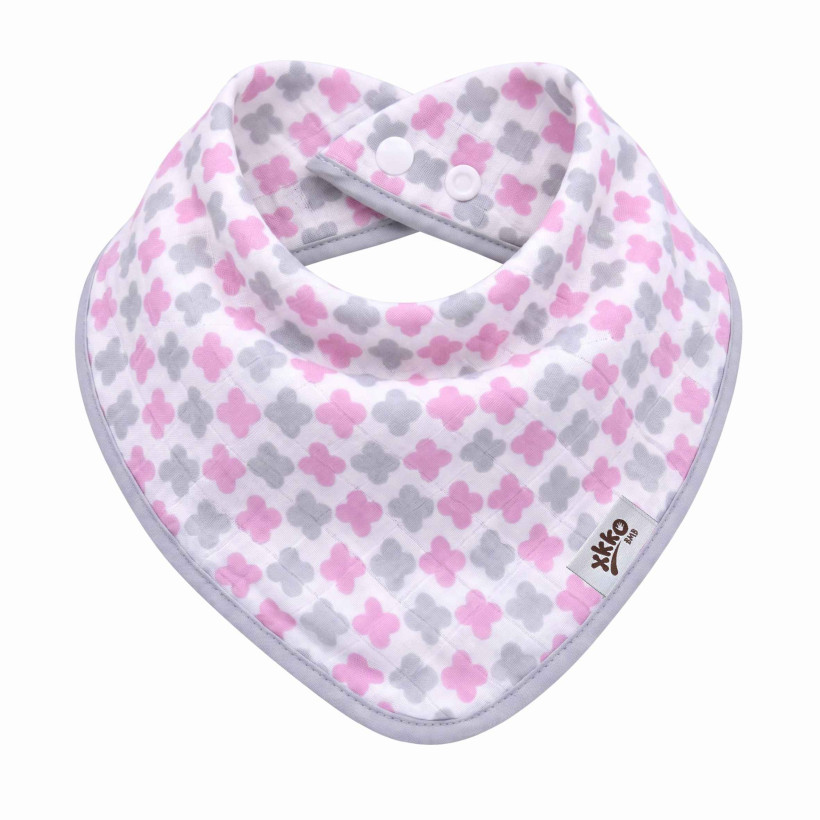 Bamboo bandana XKKO BMB - Baby Pink Cross