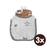 Bamboo Burp Cloth XKKO BMB - Silver Stars 3x1ps (Wholesale packaging)