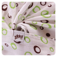 Bamboo muslins XKKO BMB 70x70 - Spirals&Bubbles Lime MIX 3pcs