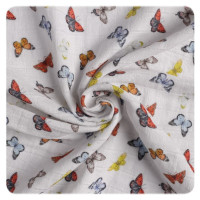 Hooded bamboo terry towel XKKO BMB 90x90 - Butterflies