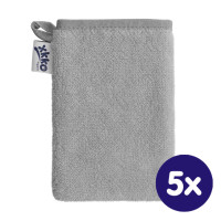 Organic cotton Terry Bath Glove XKKO Organic - Silver 5x1ps (Wholesale pack.)