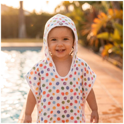 Bamboo Muslin Poncho XKKO BMB Digi - Watercolour Polka Dots