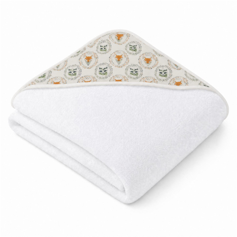 Hooded bamboo terry towel XKKO BMB 90x90 - Fox&Raccoon