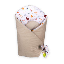 Cotton swaddling wrap XKKO LUX with coconut insert - Wild Forest