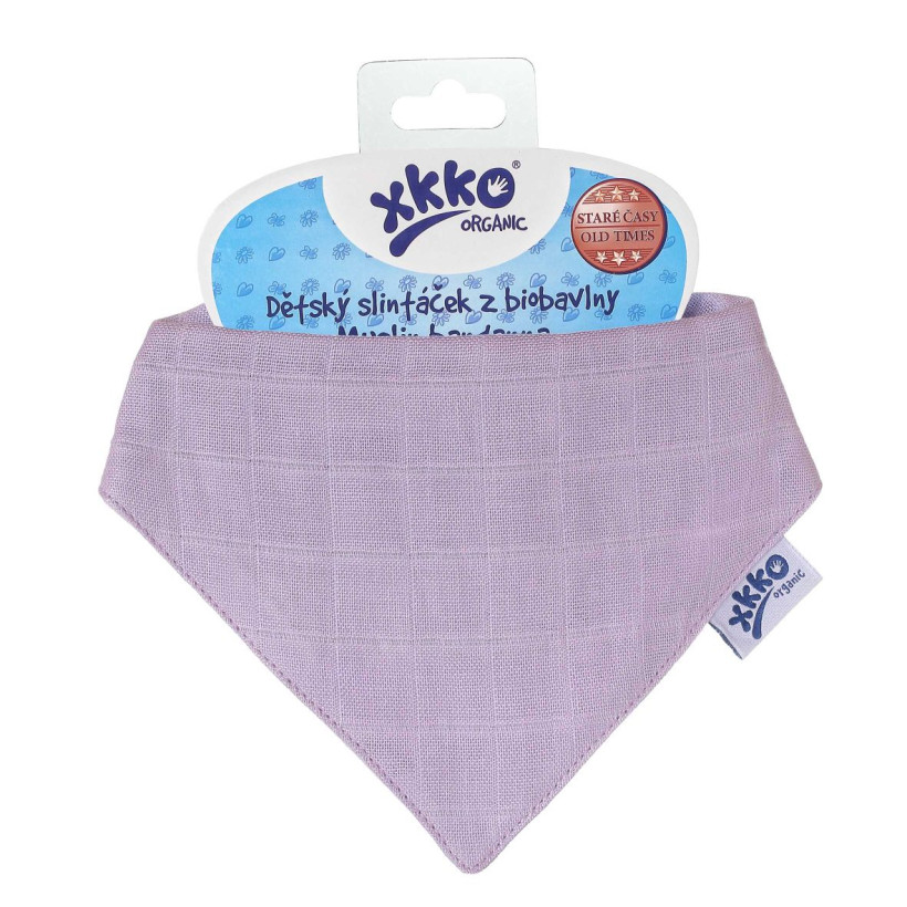 Organic Cotton Muslin Bandana XKKO Organic - Violet