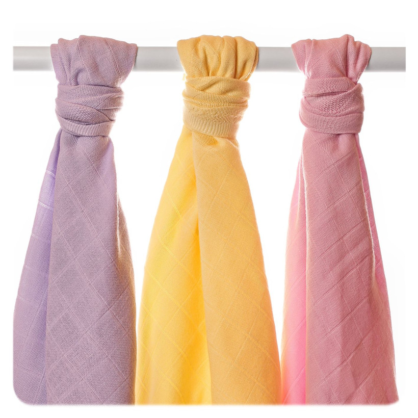 Organic Cotton Muslin Towels XKKO Organic 90x100 Old Times- Pastels For Girls 5x3ps (Wholesale pack.)