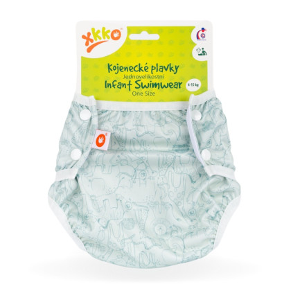 Infant swim nappy XKKO OneSize - Safari Granite Green