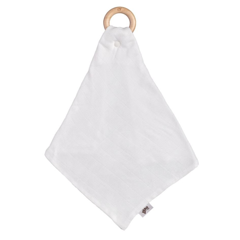 XKKO BMB Bamboo teether with Muslin - White