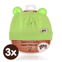 Bamboo Baby Hat XKKO BMB - Lime 3x1ps (Wholesale packaging)