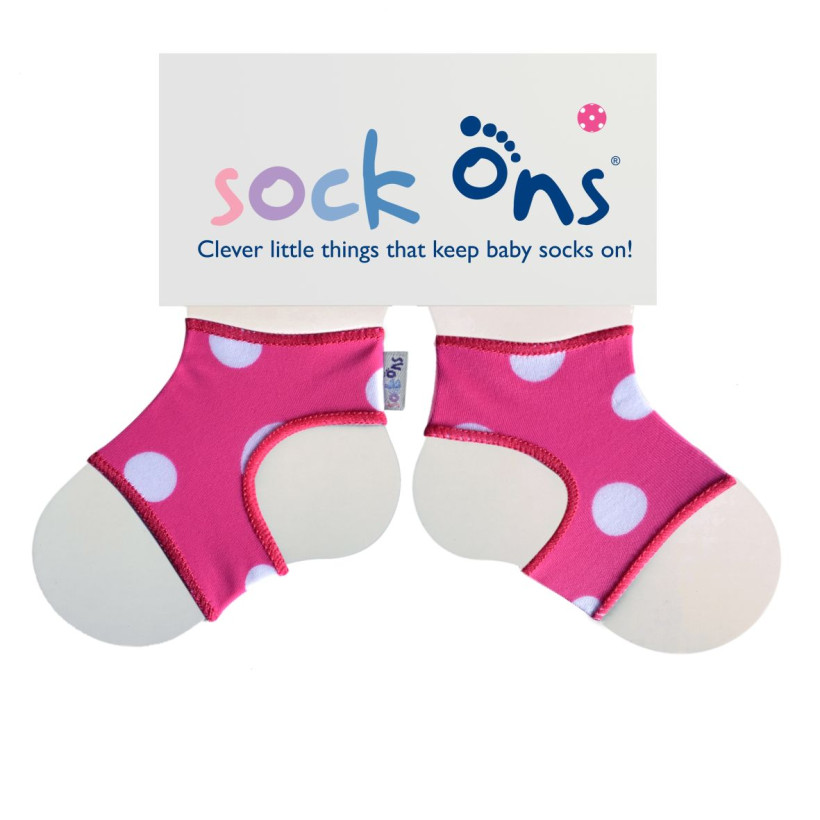 Sock Ons Pink Spots 0-6m