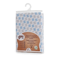 Bamboo muslin fitted sheet XKKO BMB 50x70 - Baby Blue Cross