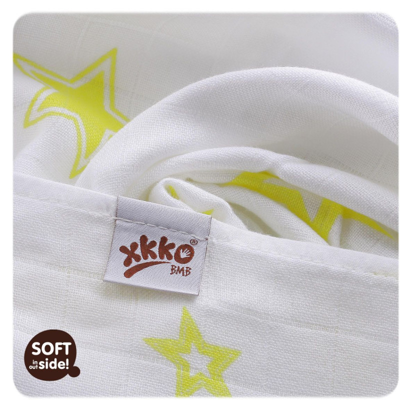 Bamboo muslins XKKO BMB 70x70 - Lemon Stars MIX 10x3pcs (Wholesale packaging)