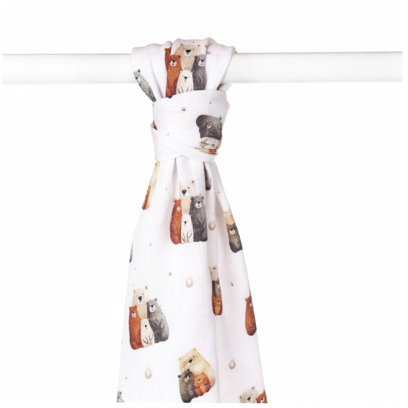 Bamboo muslin towel XKKO BMB 90x100 Digi - Bear Family