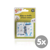 Soother Clips XKKO - Little Stars Cyan MIX 5x2ps (Wholesale pack.)