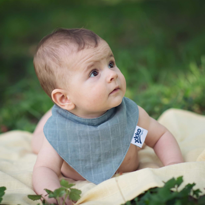 Organic Cotton Muslin Bandana XKKO Organic - Mountain Spring