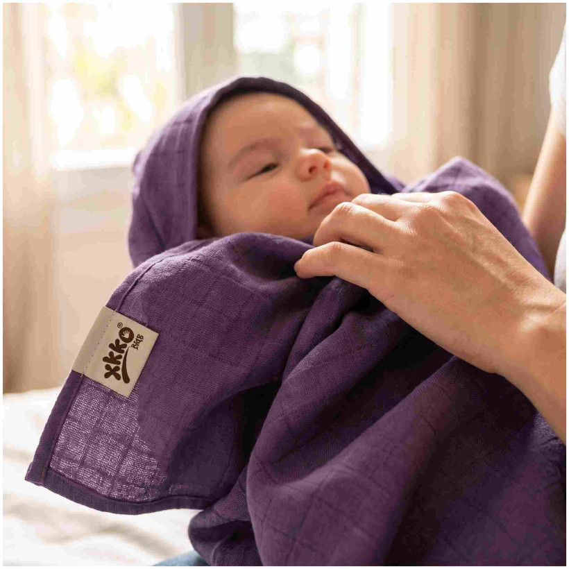 Bamboo muslin towel XKKO BMB 90x100 - Lavender Aura