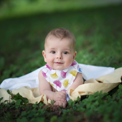 Organic Cotton Muslin Bandana XKKO Organic - Ginkgo