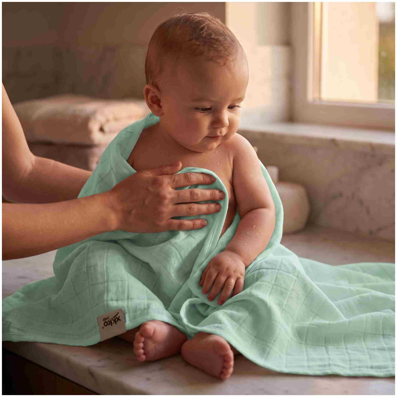 Bamboo muslin towel XKKO BMB 90x100 - Mint