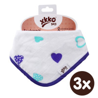 Bamboo bandana XKKO BMB - Ocean Blue Hearts 3x1ps Wholesale packing