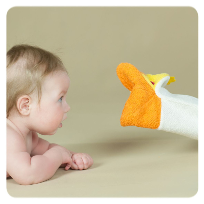 XKKO Cotton Bath Glove - Giraffe 2 12x1ps (Wholesale pack.)