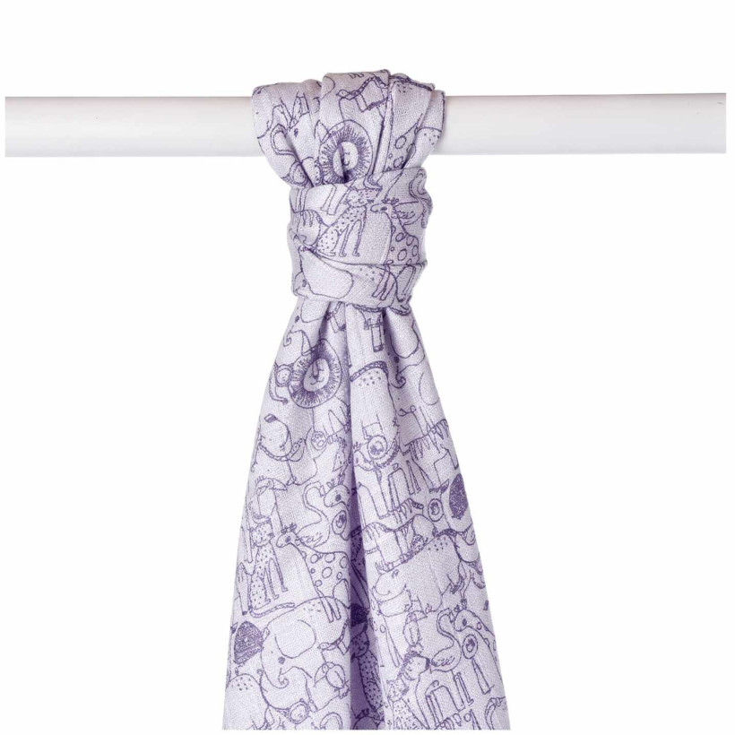 Bamboo muslin towel XKKO BMB 90x100 - Safari Lavender Aura