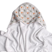 Hooded bamboo terry towel XKKO BMB 90x90 - Fox&Raccoon 5x1ps (Wholesale packaging)
