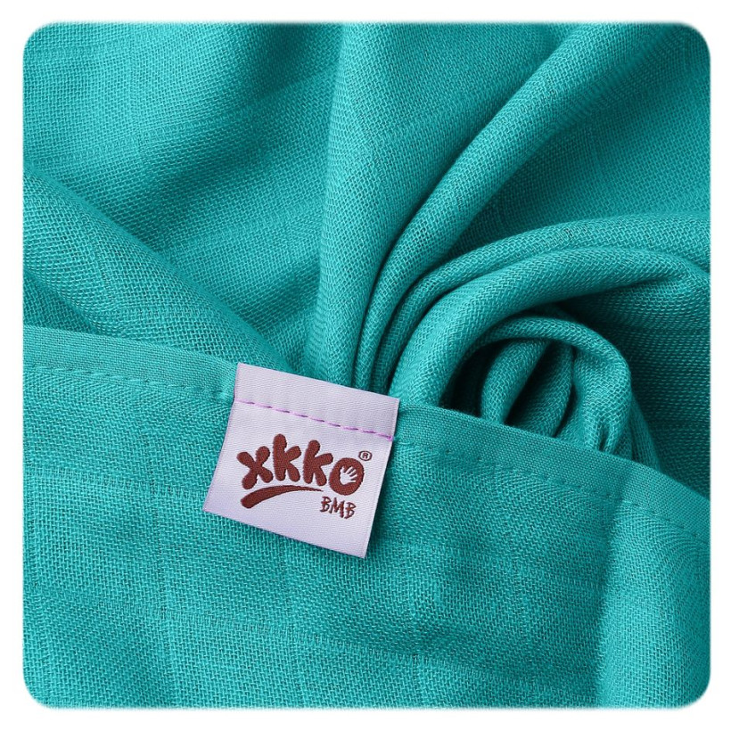 Bamboo muslin towel XKKO BMB 90x100 - Turquoise 10x1pcs (Wholesale packaging)