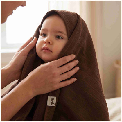Bamboo muslin towel XKKO BMB 90x100 - Dark Choco