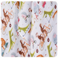 Bamboo muslin towel XKKO BMB 90x100 Digi - ZOO on the Road