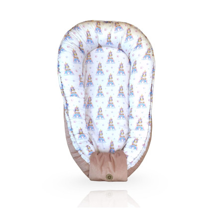 Double-sided Baby Nest XKKO LUX - Unicorns